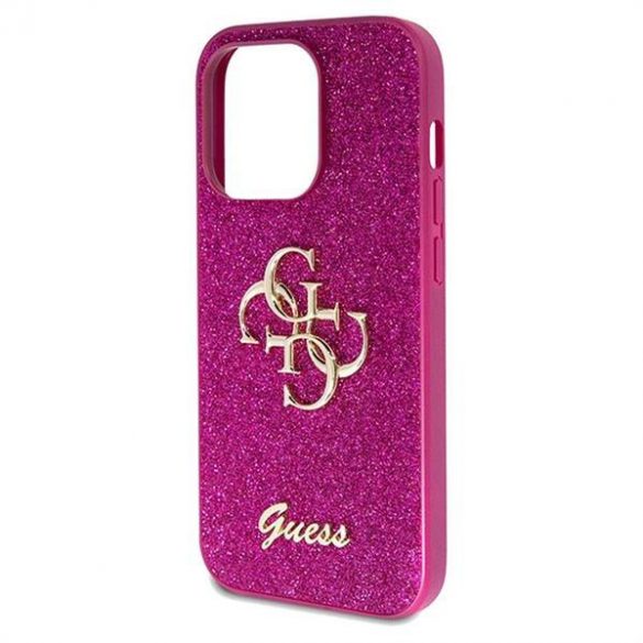 Husă originală GUESS GUHCP15LHG4SGU pentru iPhone 15 Pro (Fixed Glitter Big 4G / violet)