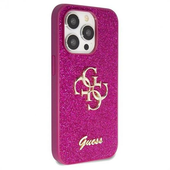 Husă originală GUESS GUHCP15LHG4SGU pentru iPhone 15 Pro (Fixed Glitter Big 4G / violet)