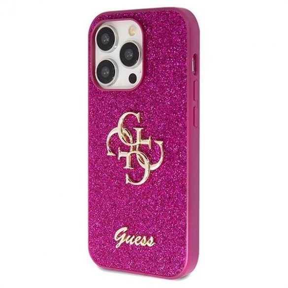 Husă originală GUESS GUHCP15LHG4SGU pentru iPhone 15 Pro (Fixed Glitter Big 4G / violet)