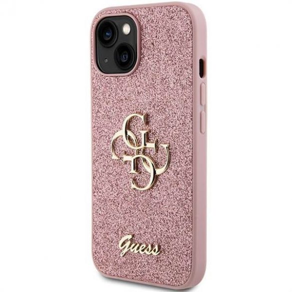 Husă originală GUESS GUHCP15SHG4SGP pentru iPhone 15 (Fixed Glitter Big 4G / roz)