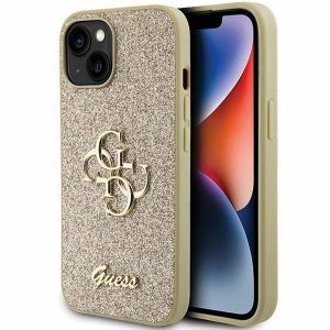 Husă originală GUESS GUHCP15SHG4SGD pentru iPhone 15 (Fixed Glitter Big 4G / auriu)