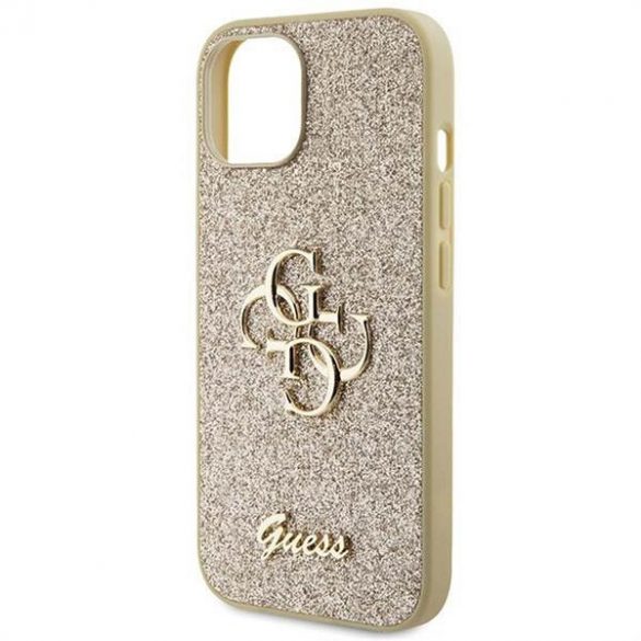 Husă originală GUESS GUHCP15SHG4SGD pentru iPhone 15 (Fixed Glitter Big 4G / auriu)