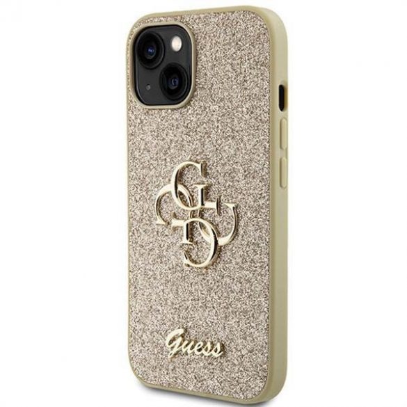 Husă originală GUESS GUHCP15SHG4SGD pentru iPhone 15 (Fixed Glitter Big 4G / auriu)