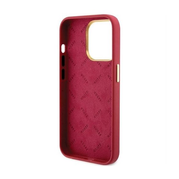 Husă GUESS pentru IPHONE 15 Pro GUHCP15LSMBSLM (sigla și ramă metalică silicon Script) magenta