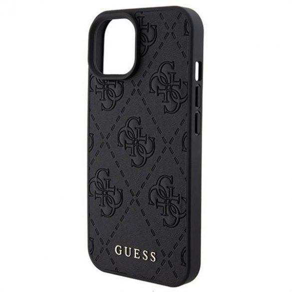 Husă originală GUESS GUHCP15SP4EPMK pentru iPhone 15 (Quilted 4G Classic / negru)