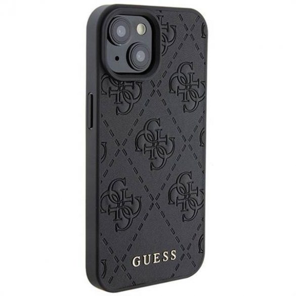 Husă originală GUESS GUHCP15SP4EPMK pentru iPhone 15 (Quilted 4G Classic / negru)