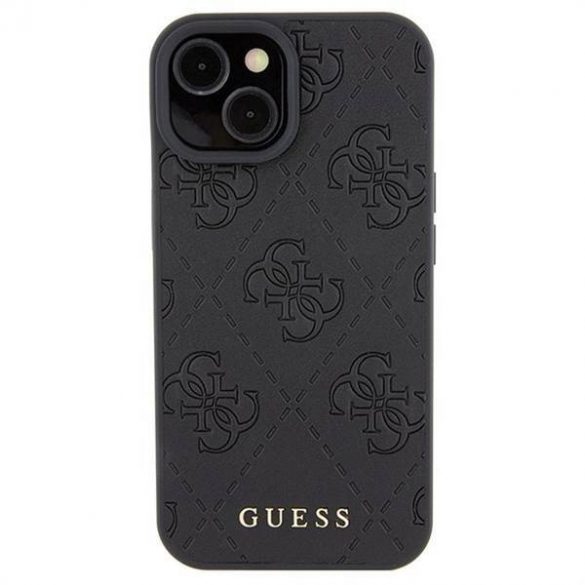 Husă originală GUESS GUHCP15SP4EPMK pentru iPhone 15 (Quilted 4G Classic / negru)