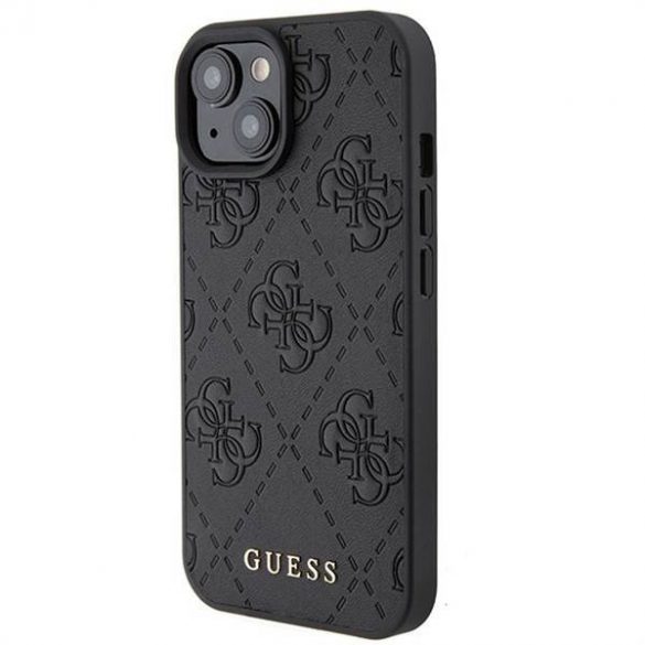 Husă originală GUESS GUHCP15SP4EPMK pentru iPhone 15 (Quilted 4G Classic / negru)