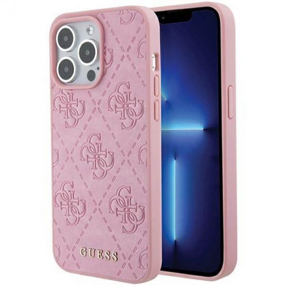 Husă originală GUESS GUHCP15LP4EPMP pentru iPhone 15 PRO (Quilted 4G Classic / roz)