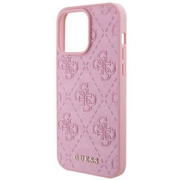 Husă originală GUESS GUHCP15LP4EPMP pentru iPhone 15 PRO (Quilted 4G Classic / roz)