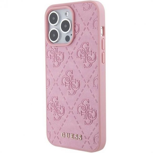 Husă originală GUESS GUHCP15LP4EPMP pentru iPhone 15 PRO (Quilted 4G Classic / roz)