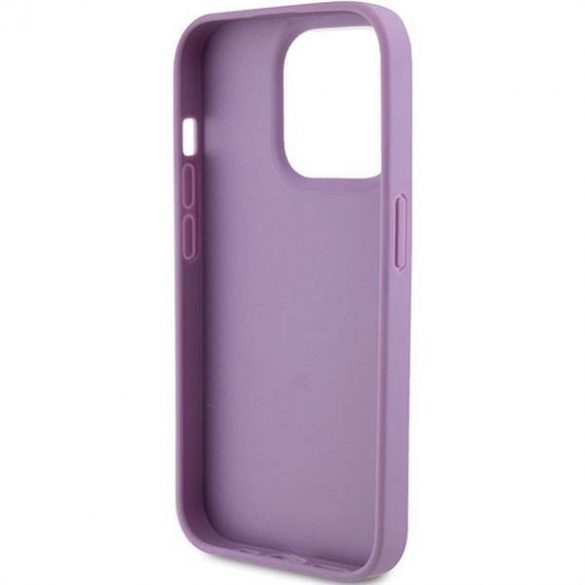 Husă originală GUESS GUHCP15LP4EPMU pentru iPhone 15 PRO (Quilted 4G Classic / violet deschis)