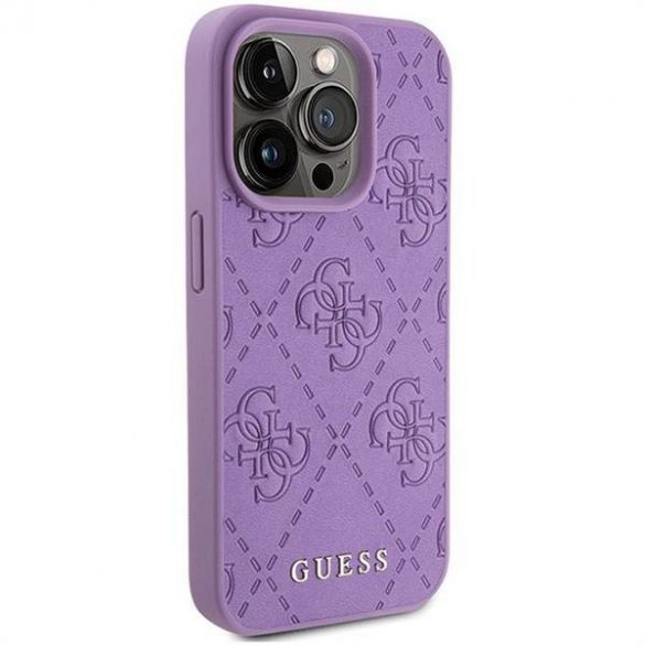 Husă originală GUESS GUHCP15LP4EPMU pentru iPhone 15 PRO (Quilted 4G Classic / violet deschis)