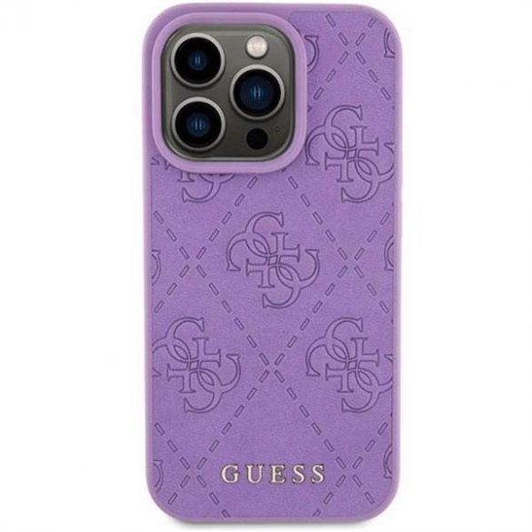 Husă originală GUESS GUHCP15LP4EPMU pentru iPhone 15 PRO (Quilted 4G Classic / violet deschis)