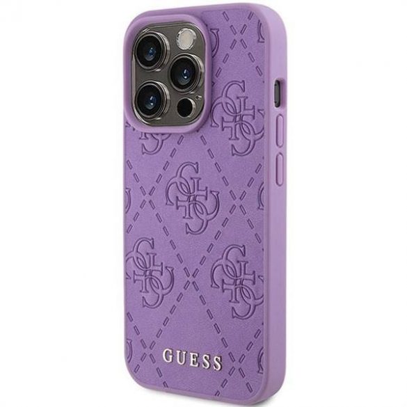 Husă originală GUESS GUHCP15LP4EPMU pentru iPhone 15 PRO (Quilted 4G Classic / violet deschis)