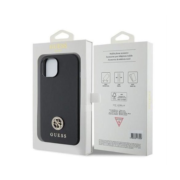 Husă GUESS pentru IPHONE 13 / 14 / 15 GUHCP15SPS4DGPK (Strass Metal Logo) neagră