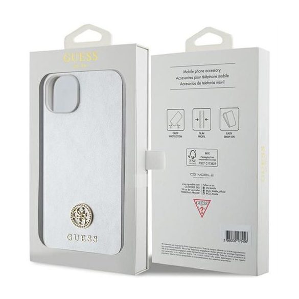 Husa GUESS pentru IPHONE 13 / 14 / 15 GUHCP15SPS4DGPS (Strass Metal Logo) argintie