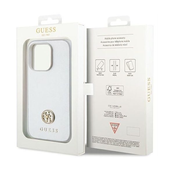 Husă GUESS pentru IPHONE 15 Pro GUHCP15LPS4DGPS (Strass Metal Logo) argintie