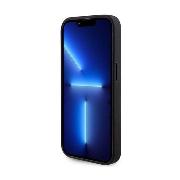 Husă GUESS pentru IPHONE 15 Pro GUHCP15LPSP4LGK (Sigla cu sclipici 4G perforată din piele) neagră