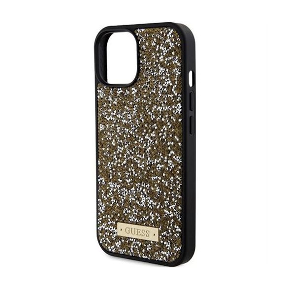 Husă GUESS pentru IPHONE 13 / 14 / 15 GUHCP15SPFGSBSD (Sigla Metal Strass) galbenă