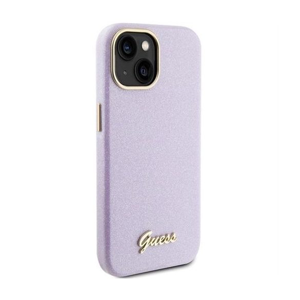 Husă GUESS pentru IPHONE 13 / 14 / 15 GUHCP15SPGMCSL (Glitter Glossy Script) lila