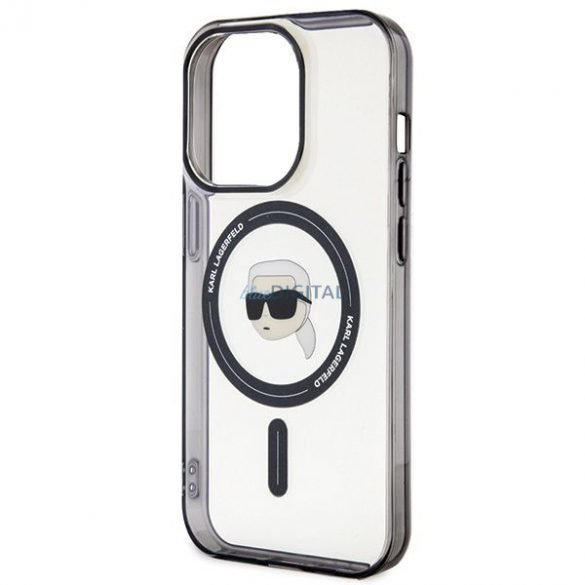 Carcasa originala KARL LAGERFELD KLHMP15LHKHNOTK pentru iPhone 15 PRO (Karl Head + MAG / transparent)