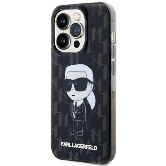 Husă originală KARL LAGERFELD KLHCP15LHNKMKLK pentru iPhone 15 PRO (monograma Ikonik / negru)