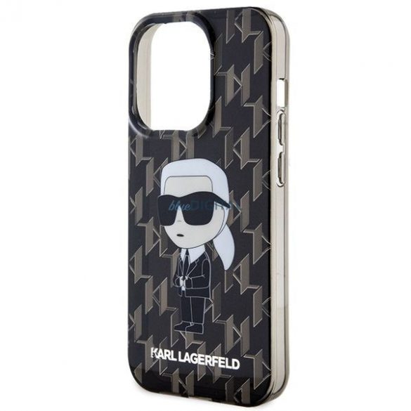 Husă originală KARL LAGERFELD KLHCP15LHNKMKLK pentru iPhone 15 PRO (monograma Ikonik / negru)