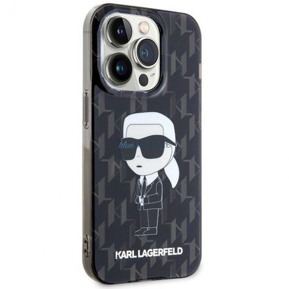 Husă originală KARL LAGERFELD KLHCP15LHNKMKLK pentru iPhone 15 PRO (monograma Ikonik / negru)