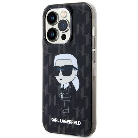 Husă originală KARL LAGERFELD KLHCP15XHNKMKLK pentru iPhone 15 PRO MAX (Ikonik Monogram / negru)