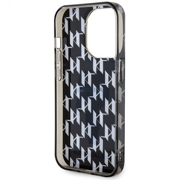 Husă originală KARL LAGERFELD KLHCP15XHNKMKLK pentru iPhone 15 PRO MAX (Ikonik Monogram / negru)