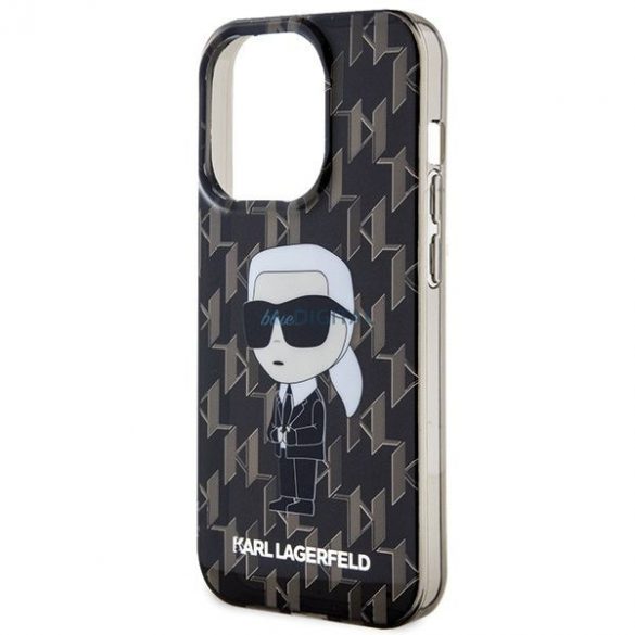 Husă originală KARL LAGERFELD KLHCP15XHNKMKLK pentru iPhone 15 PRO MAX (Ikonik Monogram / negru)