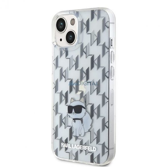 Husă originală KARL LAGERFELD KLHCP15SHNCMKLT pentru iPhone 15 (Monogramă / transparentă)