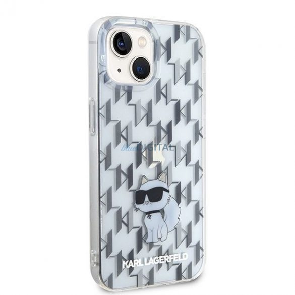 Husă originală KARL LAGERFELD KLHCP15SHNCMKLT pentru iPhone 15 (Monogramă / transparentă)