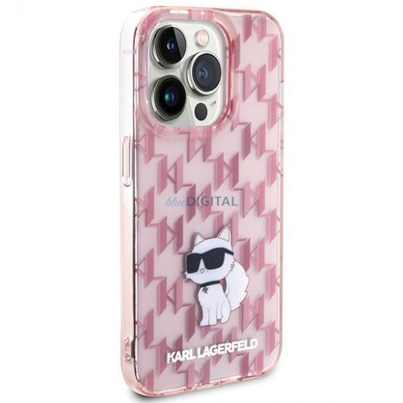 Husă originală KARL LAGERFELD KLHCP15LHNCMKLP pentru iPhone 15 PRO (Monogramă / roz)