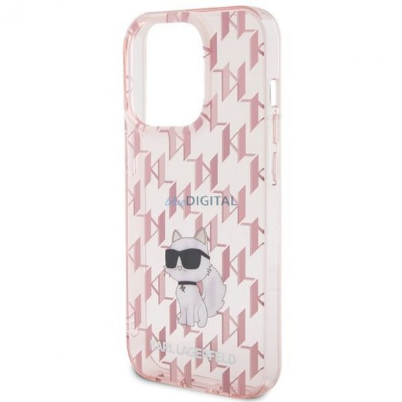 Husă originală KARL LAGERFELD KLHCP15LHNCMKLP pentru iPhone 15 PRO (Monogramă / roz)