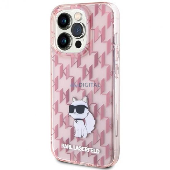 Husă originală KARL LAGERFELD KLHCP15XHNCMKLP pentru iPhone 15 PRO MAX (Monogramă / roz)