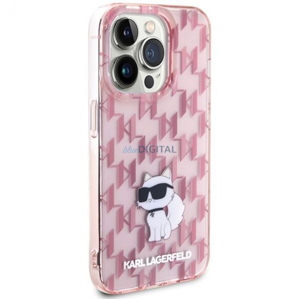 Husă originală KARL LAGERFELD KLHCP15XHNCMKLP pentru iPhone 15 PRO MAX (Monogramă / roz)