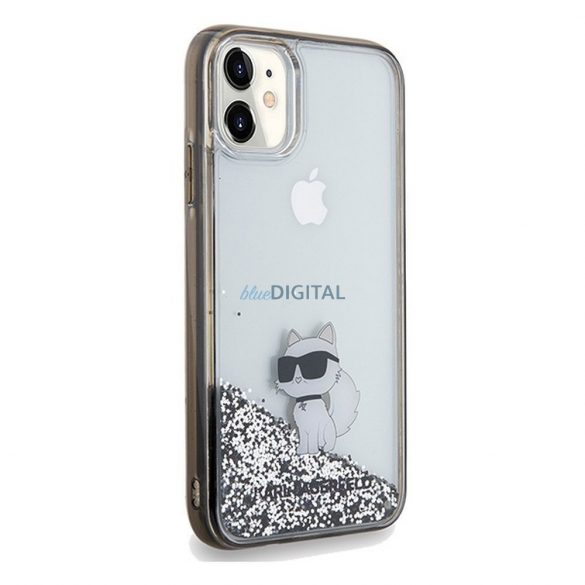 Husă originală KARL LAGERFELD KLHCN61LKCNSK pentru iPhone 11 (Liquid Glitter C / transparent)