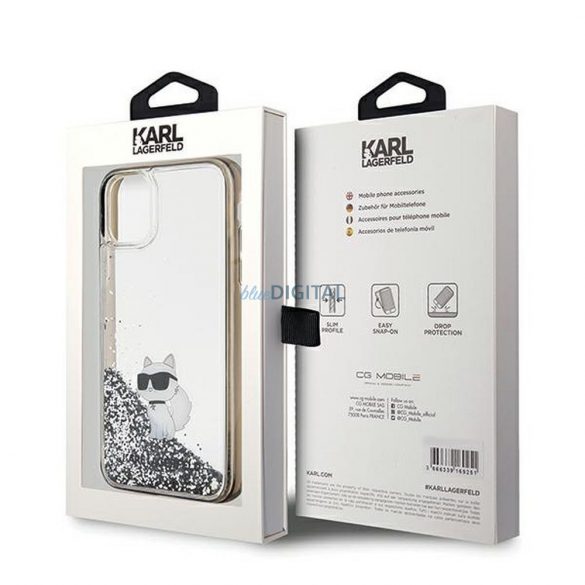 Husă originală KARL LAGERFELD KLHCN61LKCNSK pentru iPhone 11 (Liquid Glitter C / transparent)