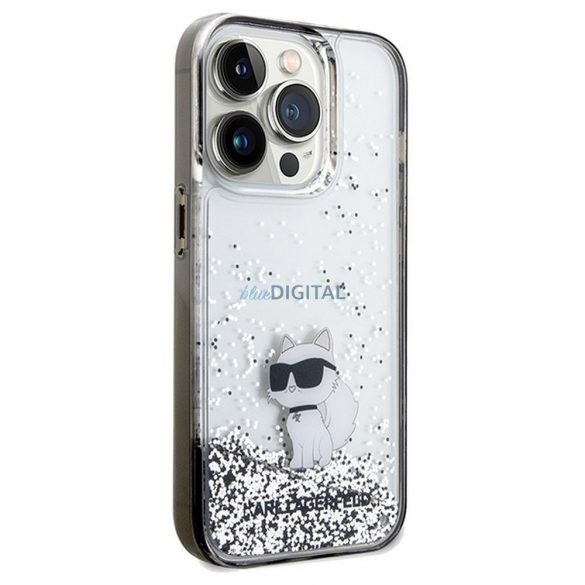 Husă originală KARL LAGERFELD KLHCP14LLKCNSK pentru iPhone 14 Pro (Liquid Glitter C / transparent)