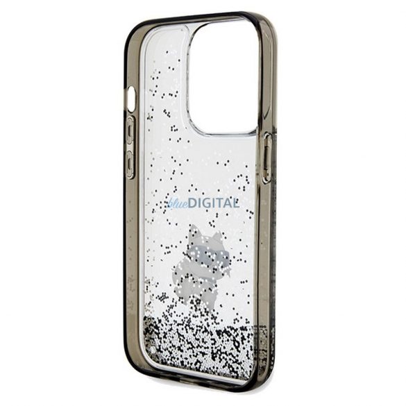 Husă originală KARL LAGERFELD KLHCP14LLKCNSK pentru iPhone 14 Pro (Liquid Glitter C / transparent)