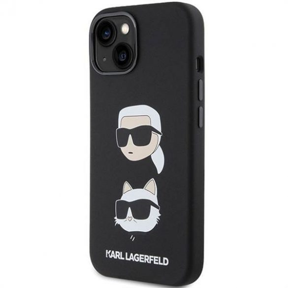 Husă originală KARL LAGERFELD KLHCP15MSDHKCNK pentru iPhone 15 Plus (silicon KC / negru)