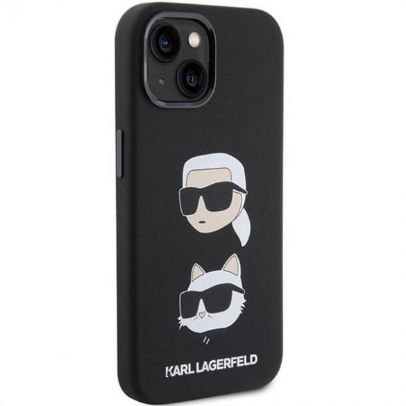 Husă originală KARL LAGERFELD KLHCP15MSDHKCNK pentru iPhone 15 Plus (silicon KC / negru)