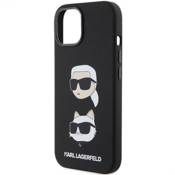 Husă originală KARL LAGERFELD KLHCP15MSDHKCNK pentru iPhone 15 Plus (silicon KC / negru)