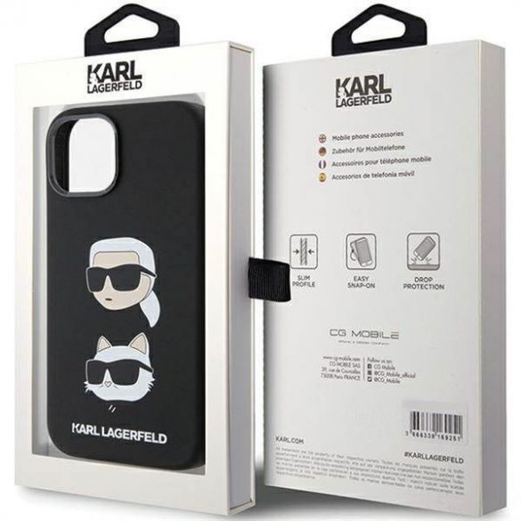 Husă originală KARL LAGERFELD KLHCP15MSDHKCNK pentru iPhone 15 Plus (silicon KC / negru)