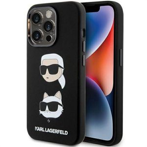 Husă originală KARL LAGERFELD KLHCP15LSDHKCNK pentru iPhone 15 Pro (silicon KC / negru)