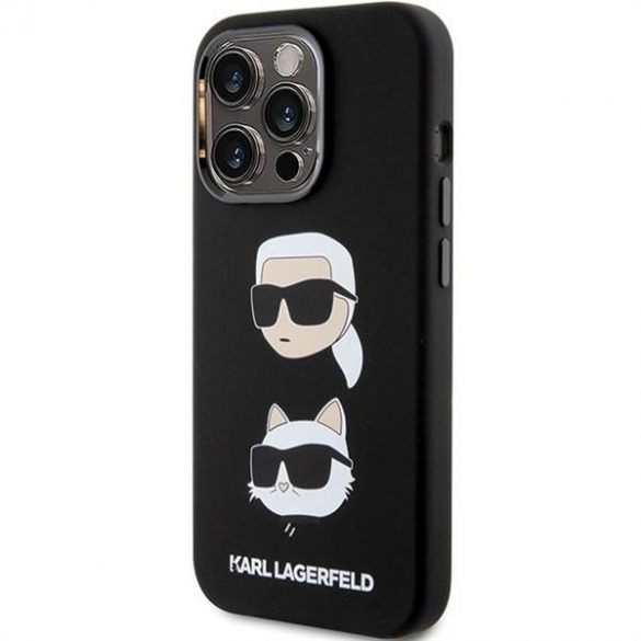 Husă originală KARL LAGERFELD KLHCP15LSDHKCNK pentru iPhone 15 Pro (silicon KC / negru)