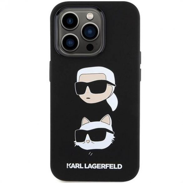 Husă originală KARL LAGERFELD KLHCP15LSDHKCNK pentru iPhone 15 Pro (silicon KC / negru)