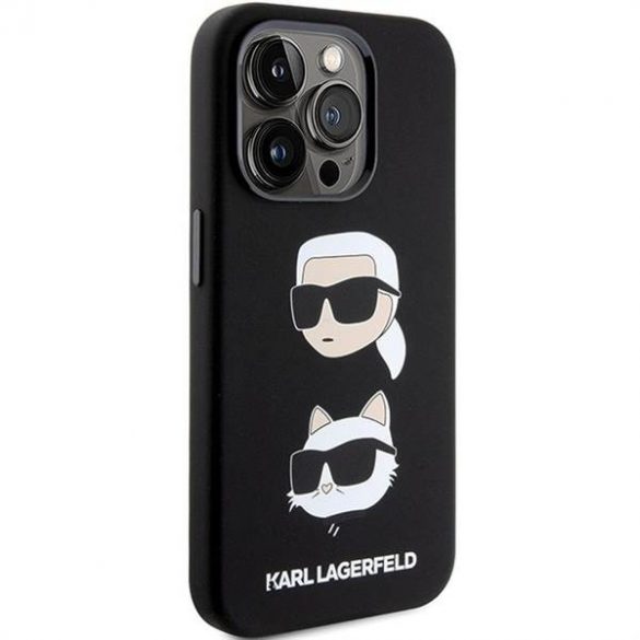 Husă originală KARL LAGERFELD KLHCP15LSDHKCNK pentru iPhone 15 Pro (silicon KC / negru)